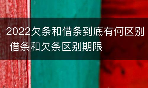 2022欠条和借条到底有何区别 借条和欠条区别期限