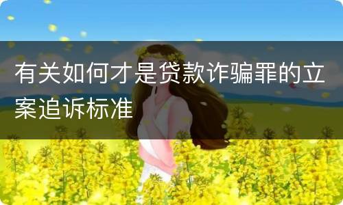有关如何才是贷款诈骗罪的立案追诉标准