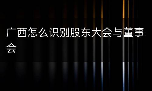 广西怎么识别股东大会与董事会