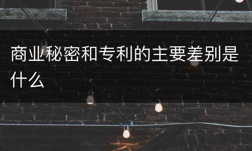 商业秘密和专利的主要差别是什么