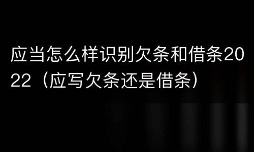 应当怎么样识别欠条和借条2022（应写欠条还是借条）