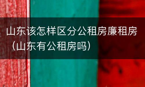 山东该怎样区分公租房廉租房（山东有公租房吗）