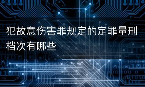 犯故意伤害罪规定的定罪量刑档次有哪些