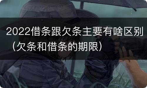 2022借条跟欠条主要有啥区别（欠条和借条的期限）