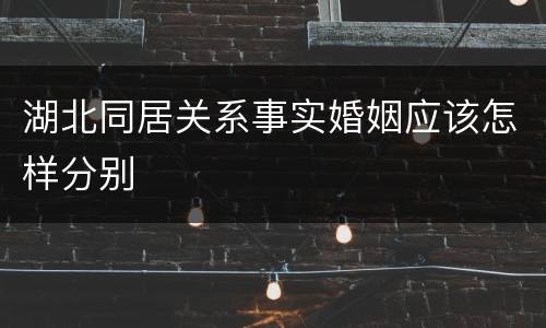 湖北同居关系事实婚姻应该怎样分别