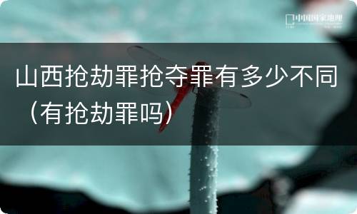 山西抢劫罪抢夺罪有多少不同（有抢劫罪吗）