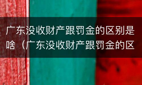 广东没收财产跟罚金的区别是啥（广东没收财产跟罚金的区别是啥啊）