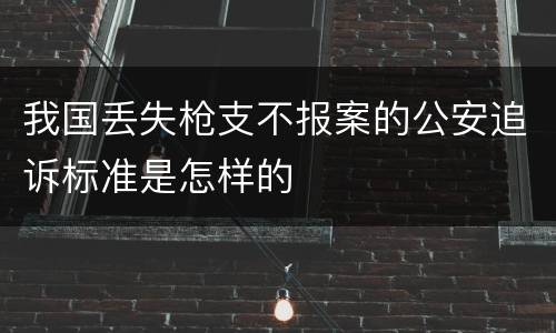 我国丢失枪支不报案的公安追诉标准是怎样的