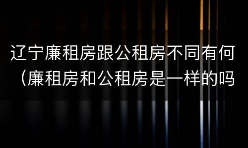 辽宁廉租房跟公租房不同有何（廉租房和公租房是一样的吗）