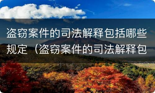 盗窃案件的司法解释包括哪些规定（盗窃案件的司法解释包括哪些规定和条款）