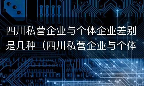 四川私营企业与个体企业差别是几种（四川私营企业与个体企业差别是几种情况）