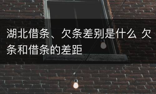 湖北借条、欠条差别是什么 欠条和借条的差距