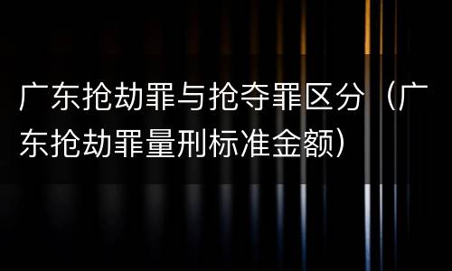 广东抢劫罪与抢夺罪区分（广东抢劫罪量刑标准金额）