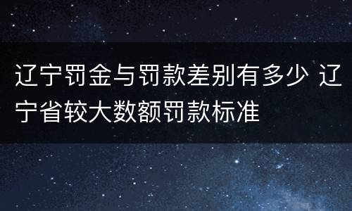 辽宁罚金与罚款差别有多少 辽宁省较大数额罚款标准