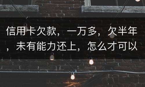 信用卡欠款，一万多，欠半年，未有能力还上，怎么才可以知道自己是否已被通缉