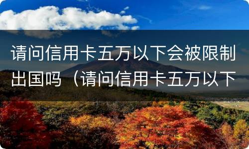 请问信用卡五万以下会被限制出国吗（请问信用卡五万以下会被限制出国吗怎么办）