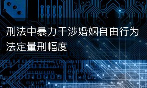 刑法中暴力干涉婚姻自由行为法定量刑幅度