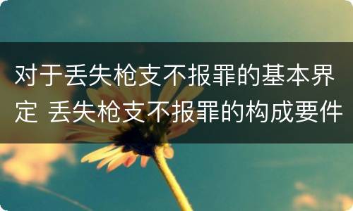 对于丢失枪支不报罪的基本界定 丢失枪支不报罪的构成要件