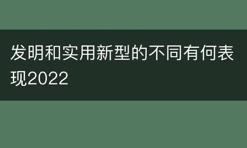 发明和实用新型的不同有何表现2022