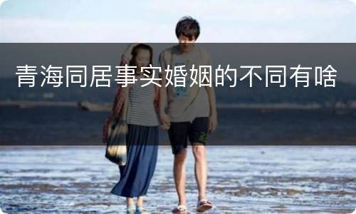 青海同居事实婚姻的不同有啥