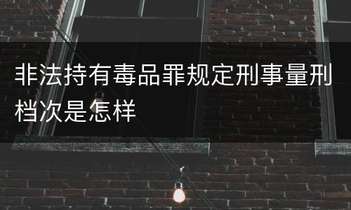 非法持有毒品罪规定刑事量刑档次是怎样