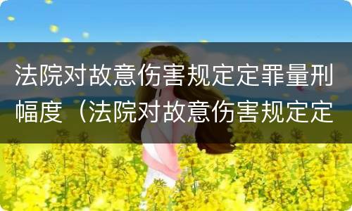 法院对故意伤害规定定罪量刑幅度（法院对故意伤害规定定罪量刑幅度的规定）