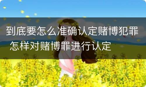 到底要怎么准确认定赌博犯罪 怎样对赌博罪进行认定