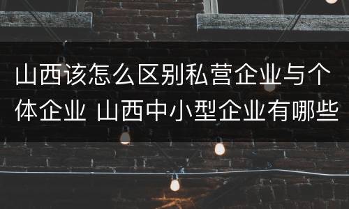 山西该怎么区别私营企业与个体企业 山西中小型企业有哪些