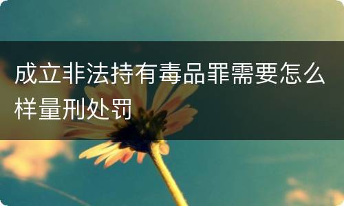 成立非法持有毒品罪需要怎么样量刑处罚