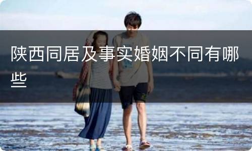 陕西同居及事实婚姻不同有哪些