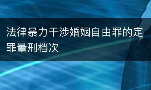 法律暴力干涉婚姻自由罪的定罪量刑档次