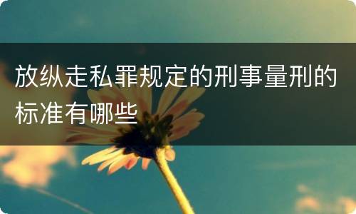 放纵走私罪规定的刑事量刑的标准有哪些