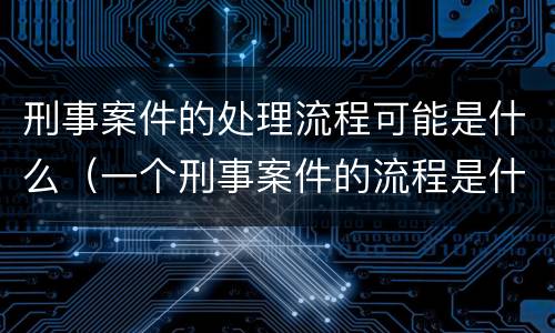 刑事案件的处理流程可能是什么（一个刑事案件的流程是什么）