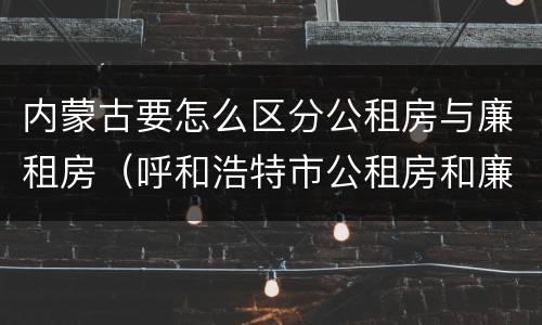 内蒙古要怎么区分公租房与廉租房（呼和浩特市公租房和廉租房的区别）