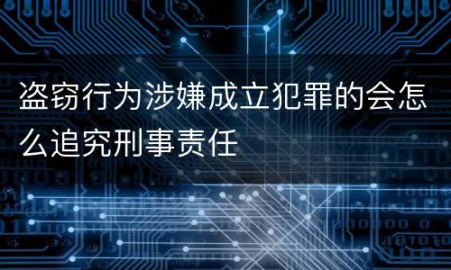 盗窃行为涉嫌成立犯罪的会怎么追究刑事责任