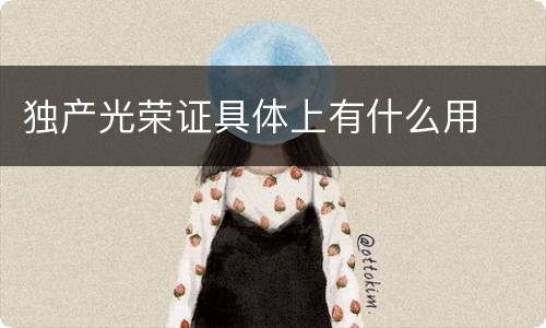 独产光荣证具体上有什么用