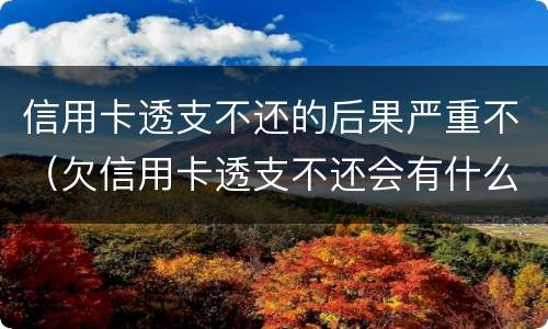 信用卡透支不还的后果严重不（欠信用卡透支不还会有什么问题）