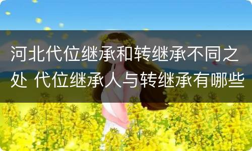 河北代位继承和转继承不同之处 代位继承人与转继承有哪些区别