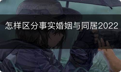 怎样区分事实婚姻与同居2022