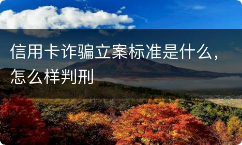 信用卡诈骗立案标准是什么，怎么样判刑