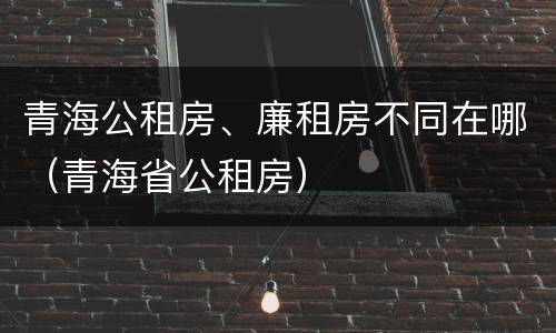 青海公租房、廉租房不同在哪（青海省公租房）