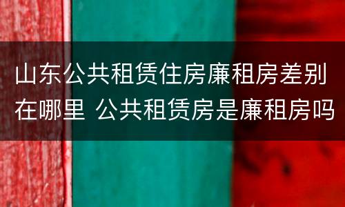 山东公共租赁住房廉租房差别在哪里 公共租赁房是廉租房吗