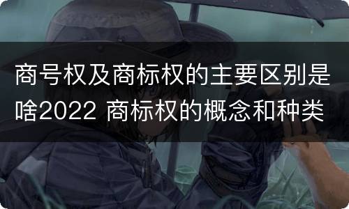 商号权及商标权的主要区别是啥2022 商标权的概念和种类