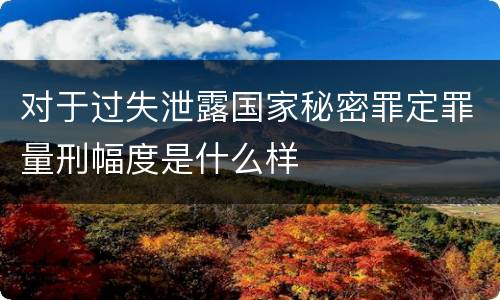 对于过失泄露国家秘密罪定罪量刑幅度是什么样