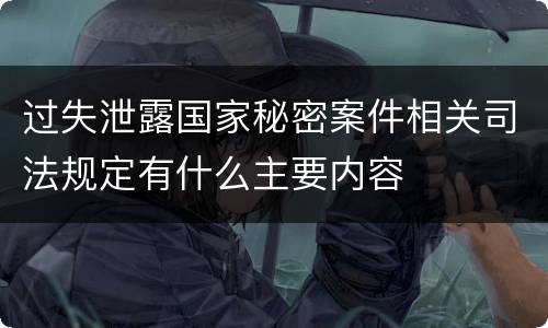 过失泄露国家秘密案件相关司法规定有什么主要内容