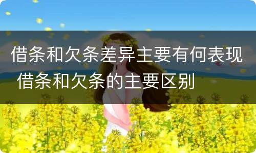 借条和欠条差异主要有何表现 借条和欠条的主要区别