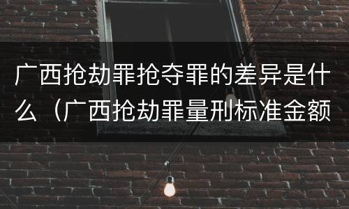 广西抢劫罪抢夺罪的差异是什么（广西抢劫罪量刑标准金额）