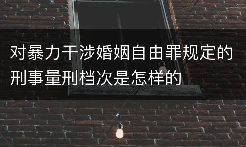 对暴力干涉婚姻自由罪规定的刑事量刑档次是怎样的