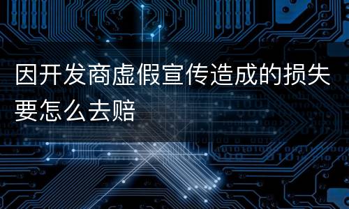 因开发商虚假宣传造成的损失要怎么去赔
