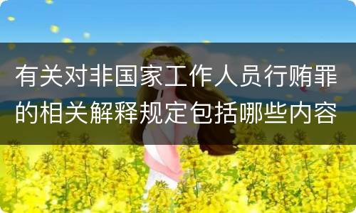 有关对非国家工作人员行贿罪的相关解释规定包括哪些内容